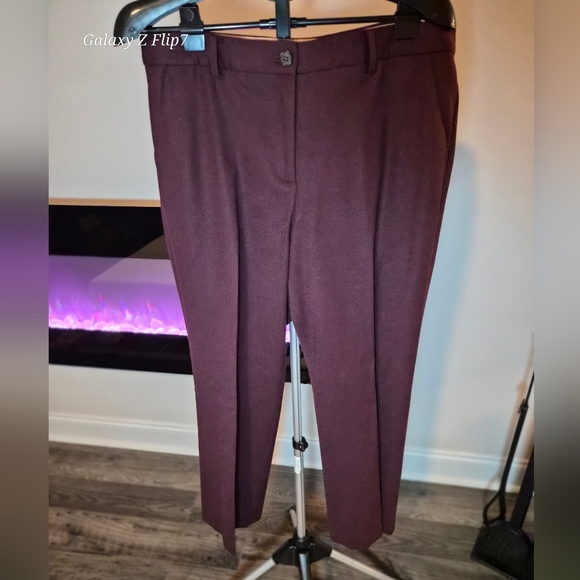 Windsor Pants - ​Talbots Petites Windsor Straight Leg Pants - Deep Burgundy Plum - Size 14P